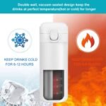 YINJAM Travel Mug Reusable Coffee Cup Insulated Water Bottle Thermal Mug Stainless Steel Leakproof Flask Tumbler for Hot Cold Drinks (White, 15 Oz) - Image 5