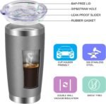 VEGOND 20oz Tumbler with Lid and Straw Stainless Steel Tumbler Cup Vacuum Insulated Double Wall Travel Coffee Mug Powder Coated Coffee Cup(Grey 1 Pack) - Image 3
