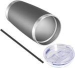 VEGOND 20oz Tumbler with Lid and Straw Stainless Steel Tumbler Cup Vacuum Insulated Double Wall Travel Coffee Mug Powder Coated Coffee Cup(Grey 1 Pack) - Image 4
