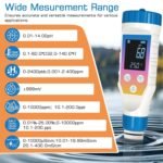 Hydrogen Water Tester Meter for Hydrogen Water Bottle, 7 in1 pH/H2/TMEP/EC/TDS/ORP/SALT Kit, TDS Meter Digital Water Tester for Drinking Water, ORP Meter for Water, Juice, Coffee - Image 4