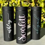 Personalized Skinny Tumbler with Name - Custom 20 oz Insulated Stainless Steel Cup with Straw & Lid - Choose Your Font & Color - Drinkware for Women, Bridesmaids, Birthdays - Image 8