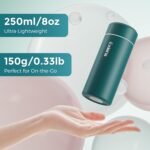 【Upgraded】Exllena Small Insulated Water Bottle 8 oz/250ml– Mini Insulated Water Bottle for Hot & Cold Drinks, Perfect Small Flask for Travel, Purse...(Lake Blue) - Image 3