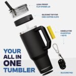 Thicc Buddy - 40 oz Stainless Steel Vacuum Insulated Tumbler with Lid and Straw for Water - Travel Mug Cupholder Friendly - Gifts for Women Men Him Her - Image 4