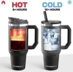 Thicc Buddy - 40 oz Stainless Steel Vacuum Insulated Tumbler with Lid and Straw for Water - Travel Mug Cupholder Friendly - Gifts for Women Men Him Her - Image 6
