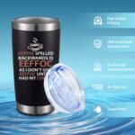 Eeffoc Is Coffee Spelled Backwards Funny Coffee Tumbler,20oz Insulated Stainless Steel Travel Mug with Lid,Straw and Brush,Double Wall Iced Travel Cup,Gifts for Women,Men,Boss,Friends,Employ(Black) - Image 3