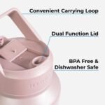 HydroJug Sport - Stainless Steel Tumbler with Straw, Vacuum Insulated, 64oz Leakproof Water Bottle, Ergonomic Design, Reusable, Dishwasher Safe, Rubber Base, Durable for Gym or Outdoors, Light Blue - Image 4