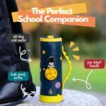 Elemental Iconic Kids Water Bottle for School - 100% Leak-Proof Insulated Water Bottles with Straw Lid & Pop-It Handle for Boys & Girls - Triple-Wall Insulated & BPA-Free, 14oz – Little Astronaut - Image 3