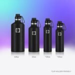 IRON °FLASK Camping & Hiking Hydration Flask with Spout, Narrow Mouth Insulated Stainless Steel Sports Water Bottle - Midnight Black 24 oz - Spout (1 Lid) - Image 5