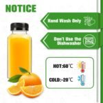 12pcs 8oz Plastic Juice Bottles, Reusable Juice Containers with Black Tamper Proof Lids, Brush, Funnel and Labels, Clear Water Bottles for Juicing, Smoothie and Homemade Beverages - Image 3