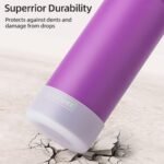 koodee Insulated Water Bottle, 18 oz Stainless Steel Vacuum Wide Mouth Sports Water Bottle with Leak Proof Straw Lid (Purple) - Image 3