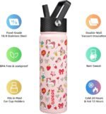 BJPKPK Insulated Water Bottle with Straw Lid, 22 oz Stainless Steel Metal Water Bottles, Reusable Leak Proof BPA Free Water Bottles, Cups, Thermo, Unicorn - Image 3