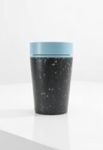 Circular and Co Leakproof Reusable Coffee Cup 8oz/227ml - The World's First Travel Mug Made from Recycled Coffee Cups, 100% Leak-Proof, Sustainable & Insulated. (Black & Faraway Blue) - Image 3