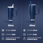 Cup with Lid and Straw, Tumbler with Handle, Travel Mugs, Stainless Steel Cup, Insulated Water Bottle, Insulated Travel Coffee Mugs, Cup with Straw, Coffee Mugs with Lids (NAVY BLUE, 40 OZ) - Image 5