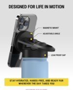 Scosche MFMSCAP Water Bottle Lid Replacement with MagSafe Phone Holder for Wide Mouth Refillable Water Bottles, Magnetic Phone Mount Compatible with iPhone 16/15/14/13/12 - Image 3