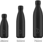 Chilly's Aqua Bottle - Stainless Steel and Reusable - Leak Proof, Sweat Free - All Black - 750ml - Image 3