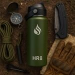 HR8 Stainless Steel Insulated Water Bottle with Straw Lid, Wide Mouth Stainless Steel Metal Water Bottle – 24H Cold, 12H Hot, Leakproof, BPA-Free (Army Green, 22 Ounces - 650ml) - Image 3