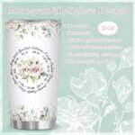 Personalized Initial V Tumbler 20oz, Monogrammed Gift for Women Birthday Mothers Day Religious Gift, Personalized Christian Gift for Women Initial Coffee Mug - Image 3