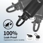 StarSpeed 64oz Insulated Water Bottle with Straws & 2 Lids, Half Gallon Stainless Steel Double Walled Vacuum Water Jug, Large Wide Mouth with Paracord Handle for Gym Camping Hiking, Black - Image 4