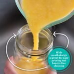 All About Juicing Clear Glass Water Bottles Set - 6 Pack Wide Mouth with Lids for Juice, Smoothies, Beverage Storage - 16 oz, Durable, Reusable, Dishwasher Safe, Leak Proof (Grey Caps) - Image 3