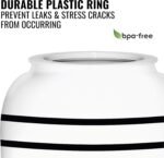 Geo Sports Bottles Geo Sports Porcelain Ceramic Crock Water Dispenser, Stainless Steel Faucet, Valve and Lid Included. Fits 3 to 5 Gallon Jugs. BPA Free (Black Stripe) - Image 4