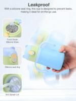 12oz Kids Insulated Water Bottle Double-Wall Vacuum Kids Water Bottle with Hygiene Silicone Straw Blowout-Proof Lid Insulated No BPA Durable Stainless Steel - Image 4