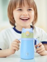 12oz Kids Insulated Water Bottle Double-Wall Vacuum Kids Water Bottle with Hygiene Silicone Straw Blowout-Proof Lid Insulated No BPA Durable Stainless Steel - Image 5