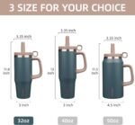 BJPKPK 32oz Stainless Steel Insulated Tumbler with Handle and Straw Travel Coffee Mug Thermal Cups with Lid,Navy Blue - Image 5