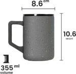Elemental Insulated Coffee Mug - Triple-Wall Stainless Steel Summit Travel Cup for Hot and Cold Drinks - Thermal Coffee Mug with Lid and Handle for Camping, Office & Travel 12oz - Grey Speckle - Image 3