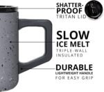 Elemental Insulated Coffee Mug - Triple-Wall Stainless Steel Summit Travel Cup for Hot and Cold Drinks - Thermal Coffee Mug with Lid and Handle for Camping, Office & Travel 12oz - Grey Speckle - Image 4