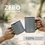 Elemental Insulated Coffee Mug - Triple-Wall Stainless Steel Summit Travel Cup for Hot and Cold Drinks - Thermal Coffee Mug with Lid and Handle for Camping, Office & Travel 12oz - Grey Speckle - Image 5