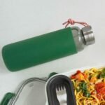 BLACK + BLUM Travel Glass Water Bottle | Lightweight, Leak Proof Flask w/ Protective Sleeve & Stainless Steel Lid | Hot or Cold Drinks for Travel, Office & School for All Ages | Olive, 20 oz / 600 ml - Image 3