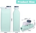 Collapsible Water Bottle,Reusable Foldable BPA Free Silicone Water Bottle,Portable Leakproof Sport Water Bottle for Running Traveling Hiking Camping Lightweight Durable 20 oz (Blue) - Image 3