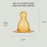 Natursutten Replacement Slow-Flow Bottle Nipples for Glass Baby Bottles - Eco-Friendly, BPA-Free Natural Rubber Nipples for Natursutten Baby Bottles - Made in Italy - 2 Pack - Image 5