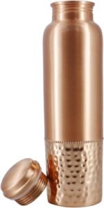 ANCIENT IMPEX Pure Copper Water Bottle 1000ml | Hammered & Plain Pattern Ayurveda Water Bottle | Leak-proof, Eco-Friendly Copper Bottle for Health Benefits, Yoga, Office & Gym Use. - Image 4