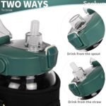 32 oz Glass Water Bottle with Straw and Time Marker, Large Motivational Borosilicate Glass Drinking Bottle with Silicone Boot and Sleeve - Image 4