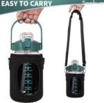 32 oz Glass Water Bottle with Straw and Time Marker, Large Motivational Borosilicate Glass Drinking Bottle with Silicone Boot and Sleeve - Image 6