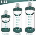 32 oz Glass Water Bottle with Straw and Time Marker, Large Motivational Borosilicate Glass Drinking Bottle with Silicone Boot and Sleeve - Image 7