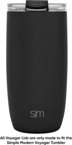 Simple Modern Voyager Tumbler Replacement Lid | Reusable Insulated Flip Lid | Clear - Image 3