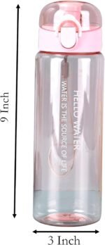 YIKANGHENG Sports Water Bottle, 26oz Transparent Pink Plastic Water Cup with Straw for Sports, Travel, and Outdoors (pink) - Image 3