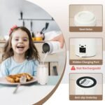 Travel Electric Tea Kettle, 500ML Small Water Boiler Kettle Electric with 4 Temp Settings, Auto Shut-Off & Boil Dry Protection, 304 Stainless Steel Portable Bottle Warmer for Travel, White - Image 4