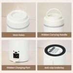 Travel Electric Tea Kettle, 500ML Small Water Boiler Kettle Electric with 4 Temp Settings, Auto Shut-Off & Boil Dry Protection, 304 Stainless Steel Portable Bottle Warmer for Travel, White - Image 6
