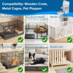 Kenond 50 oz Rabbit Water Dispenser,Gravity Dog Water Bowl Dispenser for Cage,Auto Water Bottle for Ferret,Cat,Dog and Other Animals, Compatible with Widemouth Cages, Wire Cages and Crates(Gary) - Image 3