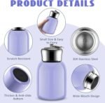 Mifoci 1 Pcs 10oz Mini Water Bottles Stainless Steel Slim Insulated Thermal for Hot Cold Drink Thermal Small Vacuum Portable Water Bottle for Women Gifts Travel Camping Hiking (Lavender) - Image 4
