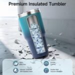 Volhoply 30oz Insulated Tumbler with Lid and Straw, Double Wall Inner & Outer 304 Stainless Steel Coffee Cup, Travel Mug Reusable Thermal Cup for Cold & Hot Drinks (Dark Night,1 Pack) - Image 4