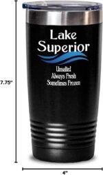 Lake Superior Unsalted Tumbler Travel Coffee Cup Funny Gift for Great Lakes Travel Fresh Water Canada Upper Peninsula - Image 3