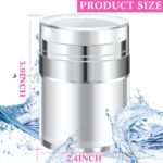 4 Pack Empty Airless Pump Jar Acrylic Airless Cosmetic Container Portable Refillable Travel Size Cream Vacuum Bottle Lotion Jar with Pump Lid for Skincare Cream, White(3.5 oz) - Image 3