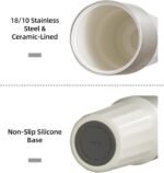 TKK 24 oz Ceramic Coated Tumbler with Straw Lid, 18/10 Stainless Steel Vacuum Leakproof Double Walled Car Cup with Handle & Tea Infuser& Dishwasher Safe, for Hot & Cold Drinks,Porcelain White - Image 5