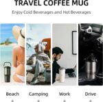 TKK 24 oz Ceramic Coated Tumbler with Straw Lid, 18/10 Stainless Steel Vacuum Leakproof Double Walled Car Cup with Handle & Tea Infuser& Dishwasher Safe, for Hot & Cold Drinks,Porcelain White - Image 6