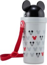 Disney Molded Ear Sippy Cupfor baby toddler with pop up cover and straw with strap for travel (mickey minnie mouse) - Image 3