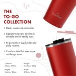 GRANDTIES Insulated Coffee Tumbler Cup w/Tritan Lid | Leak Proof, Reusable, Double Walled Vacuum Stainless Steel Water Bottle Travel Mug | Thermal Cups for Hot and Cold Drinks | 20oz | Cranberry - Image 3